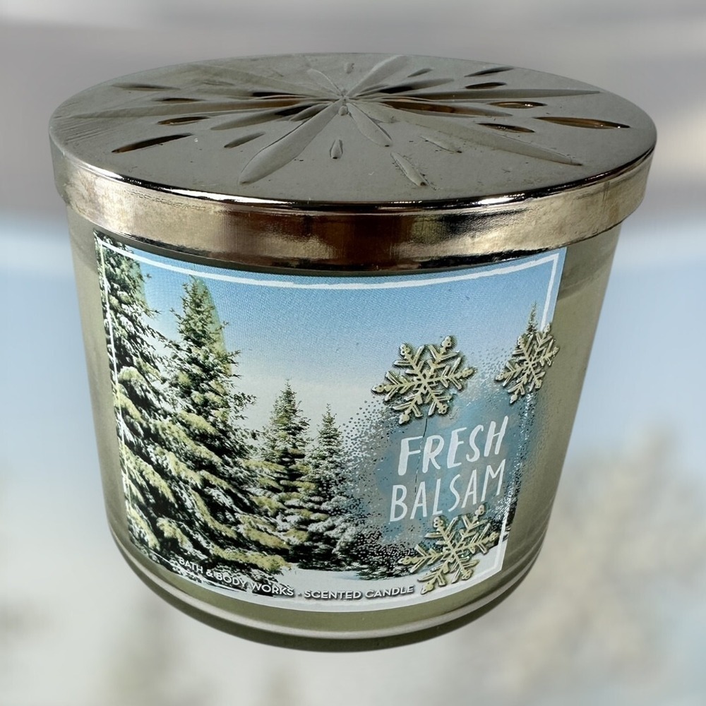 NEW! Bath & Body Works Fresh Balsam Scented 3 Wick Candle 14.5 OZ *Read - Picture 1 of 5